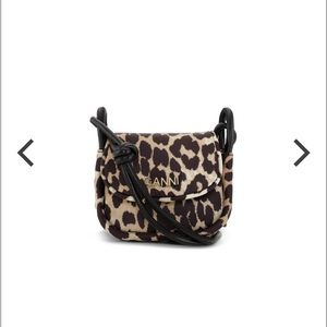 GANNI Leopard Knot Mini Flap Over Bag